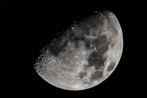 Månen Nærbilde Som Viser Detaljene Måneoverflaten Mars 2019 – stockfoto