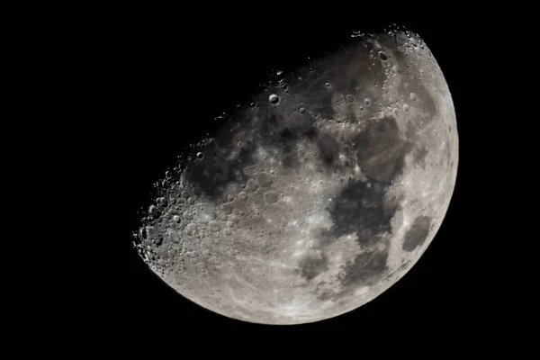 Fecho Lua Mostrando Detalhes Superfície Lunar Março 2019 — Fotografia de Stock