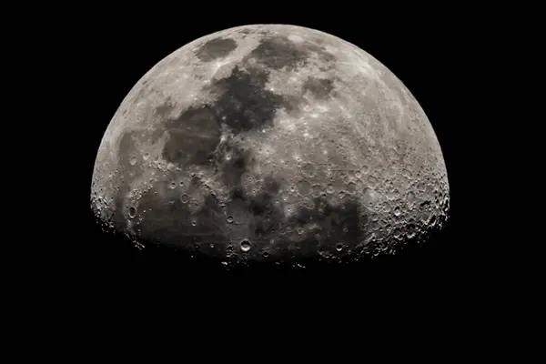 Měsíc Detailně Ukazuje Detaily Povrchu Měsíce Březen 2019 — Stock fotografie