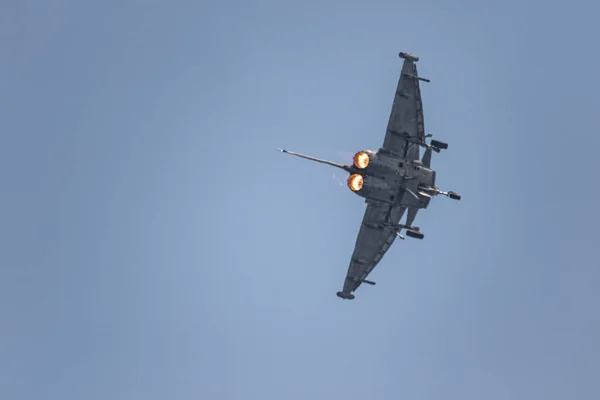 Torre Del Mar Malaga Hiszpania Lipiec Samolot Eurofighter Tajfun Biorący — Zdjęcie stockowe