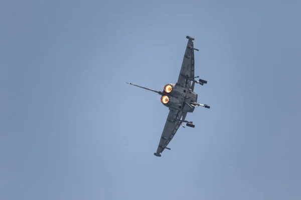 德尔马尔 Malaga Spain Jul 欧洲战斗机台风C 16参加了2019年7月14日在西班牙马拉加托雷德尔马尔举行的第4届航展 — 图库照片