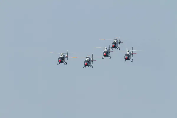 Malaga Spanien Maj Helikoptrar Från Patrulla Aspa Deltar Utställning Den — Stockfoto