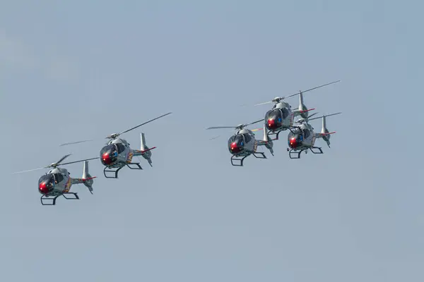 Malaga Španělsko Vrtulníky Patrully Aspa Zúčastnily Výstavy Den Konání Španělských — Stock fotografie