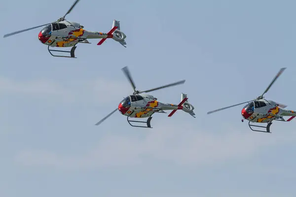 Malaga Spanien Maj Helikoptrar Från Patrulla Aspa Deltar Utställning Den — Stockfoto