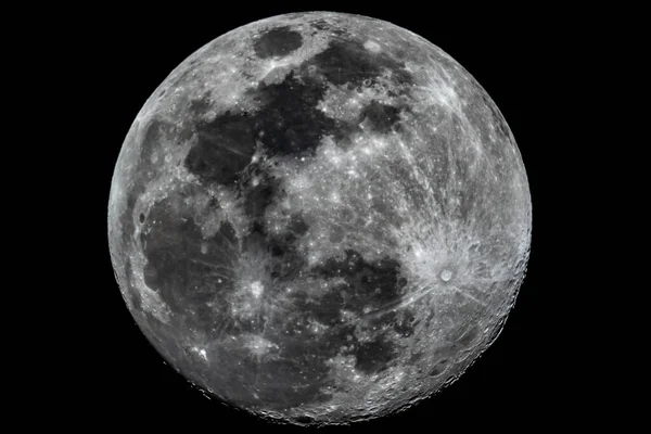 Moon Närbild Visar Detaljerna Månens Yta Mars 2019 Stockbild