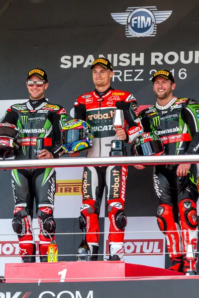 Jerez Frontera Spanien 2016 Spanische Etappe Der Superbike Weltmeisterschaft Siegerehrung — Stockfoto