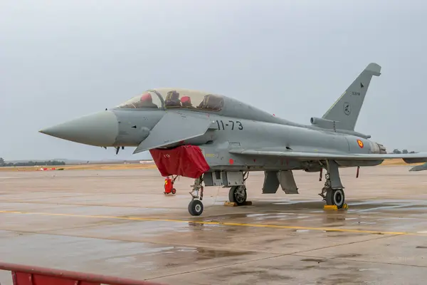 Moron Frontera Espanha Oct Aeronaves Eurofighter Typhoon Participando Uma Exposição — Fotografia de Stock