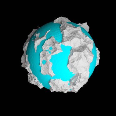 3d rendering of a blue planet earth on a black background