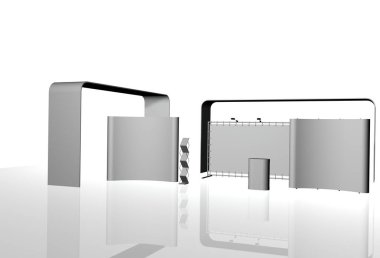 3d rendering of a white and black and gray business cards
