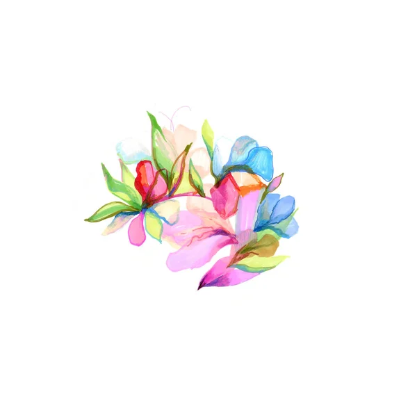 Acuarela Ilustración Una Hermosa Flor Con Fondo —  Fotos de Stock