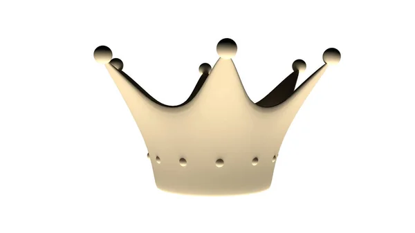 Crown King Gold Rendering Isolated White Background — Stock Photo, Image