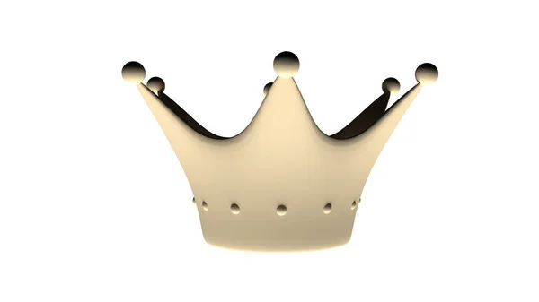 金の王の王冠 3Dレンダリング 白い背景に隔離された — ストック写真