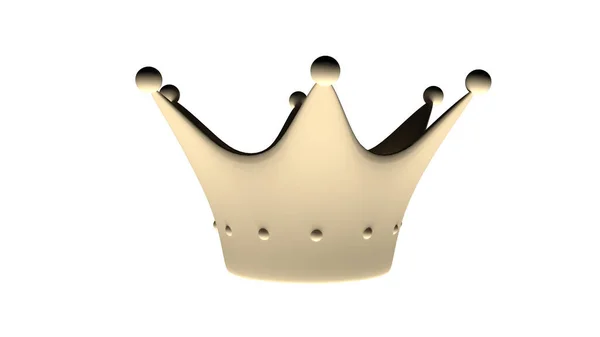 Korona Króla Złota Renderowanie Izolowane Białym Tle — Zdjęcie stockowe