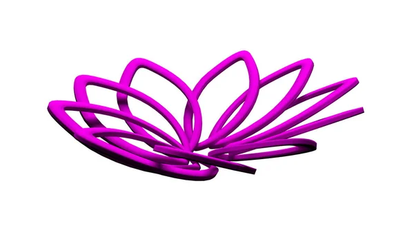 logo lotus meditation relax 3d rendering logo art, concept background for design elements petals zen minimalism