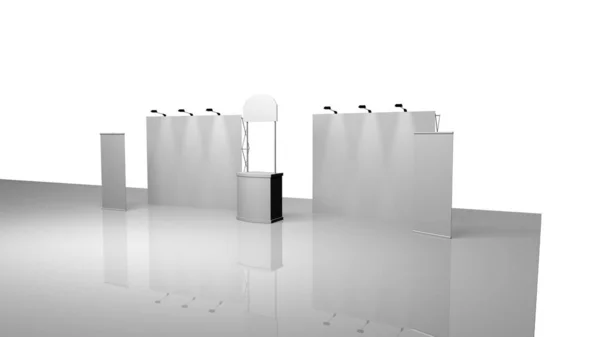 Empty Stand Podium White Background Rendering — Stock Photo, Image