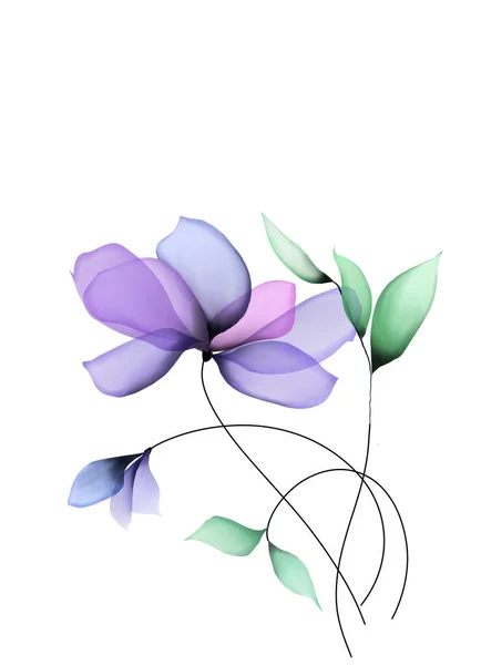 Красива Акварельна Квітка Векторні Ілюстрації — стокове фото