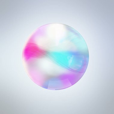 Renkli holografik arkaplana sahip soyut küre