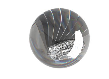 Gökkuşağı topu 3D yorumlama cam top dalga arkaplanı web sitesi şablon meditasyonu Aura alanı için
