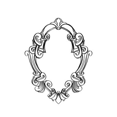 Çerçeve oval klasik barok çiçek sanatı