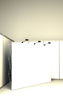 Sergi standı, sergi dairesi, sergi malzemelerinin 3 boyutlu görüntülenmesi., 