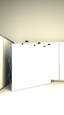 Sergi standı, sergi dairesi, sergi malzemelerinin 3 boyutlu görüntülenmesi., 