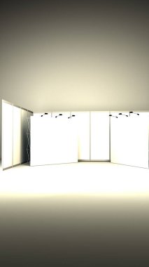 Sergi standı, sergi dairesi, sergi malzemelerinin 3 boyutlu görüntülenmesi., 