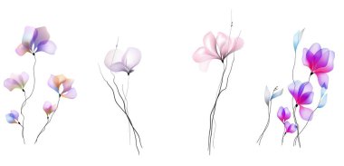 Çiçek arkaplan resimleme sanatı suluboya baskı sanat vektörü pürüzsüz