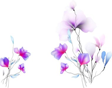 Çiçek arkaplan resimleme sanatı suluboya baskı sanat vektörü pürüzsüz