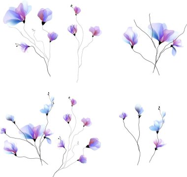 Çiçek arkaplan resimleme sanatı suluboya baskı sanat vektörü pürüzsüz