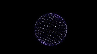 Web sitesi animasyon parçacıkları için video şablonu reklam sanatı için küre yüzey arkaplanı üzerindeki noktalar