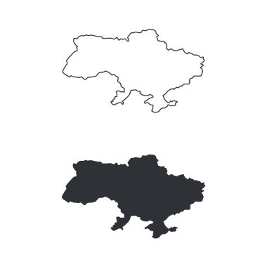 Ukraine country map Silhouette. Vector illustration on white background.