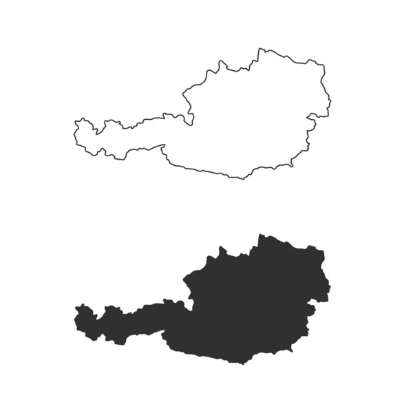 Austria Map Icon Set White Background Vector Illustration — Stock Vector