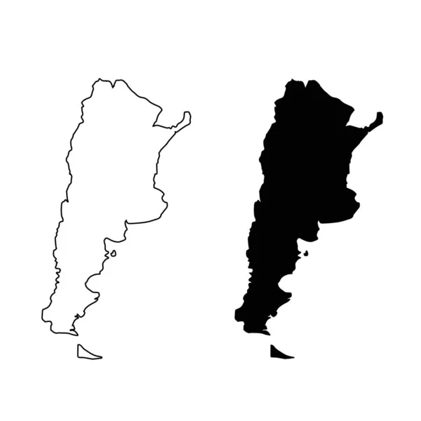 Ícone Mapa Argentina Conjunto Isolado Símbolo Contorno Vetor — Vetor de Stock
