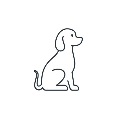 Köpek simgesi çizgi sembolü, vektör izole çizimi.