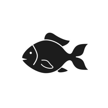 Düz stil balık ikonu, vektör izole illüstrasyon. yan görünüm.