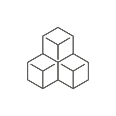 Küp şeker ikonu. Çizgi sanatı, vektör izole çizimi.