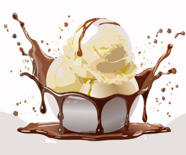 Çikolatalı vanilyalı dondurma topu.. 