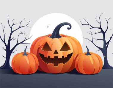 Cadılar Bayramı balkabakları. Bayram için Cadılar Bayramı kabak feneri yüzleri.