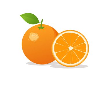 Arkaplanda portakal ve portakal var.