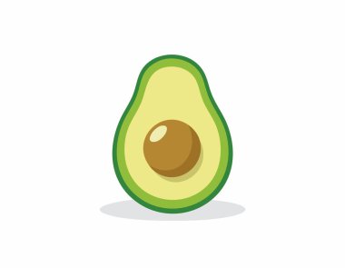 Taze Avokado vektörü beyaz arkaplanda izole edildi. Yakın plan sağlıklı..