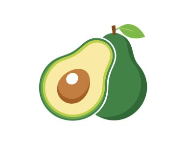 Taze Avokado vektörü beyaz arkaplanda izole edildi. Yakın plan sağlıklı..