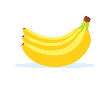 Taze Muz vektörü beyaz arka planda izole edildi. Yakın plan sağlıklı..