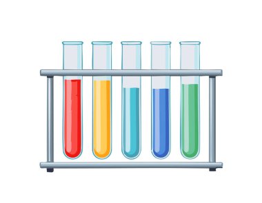 Analitik, tıbbi, ilaç ve bilimsel araştırma konsepti için sıvı içeren cam laboratuvar kimyasal test tüpleri