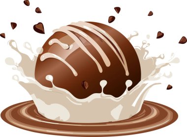 Sütlü çikolatalı dondurma topu.