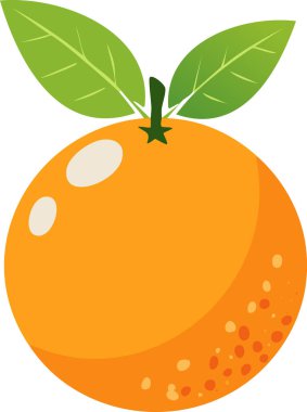 Pırıl pırıl bir yüzeye ve doku için küçük noktalara sahip tüm turuncu renkler, üstte iki stilize yaprak, altta yumuşak gölgeler, temiz ve taze kompozisyon için düz bir arkaplana yerleştirilmiş..