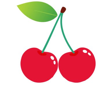 Modern dijital kiraz sanatı parlak kırmızı yüzey yumuşak gölgeler ve biçimlendirilmiş yaprak temiz kompozisyon diyet yemekleri ve organik ürün temaları için mükemmeldir.