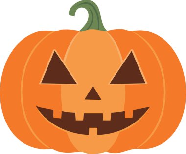 Basit temiz cadılar bayramı illüstrasyonu sosyal gönderiler için beyaz ideallerinde geniş kopya alanı olan düz grafik biçiminde turuncu jack o fener ikonu içerir