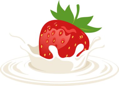 Çileğin pürüzsüz süt kasesine batırılmasının zarif bir gösterimi yumuşak ışık gölgelemesi kullanarak parlak tohumlar ve yaprak kaplamasını vurguluyor. Metin logolarını veya fiyat etiketlerini davet eden geniş ve pürüzsüz bir alanla dengeleniyor.