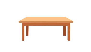 Hafif ahşap dokusu ve temiz beyaz arkaplan içeren basit düz stil tablo çizimi