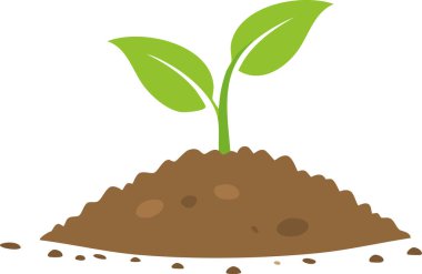 Ümit, tarım ve tarımı temsil eden verimli topraklardan çıkan genç fideler.